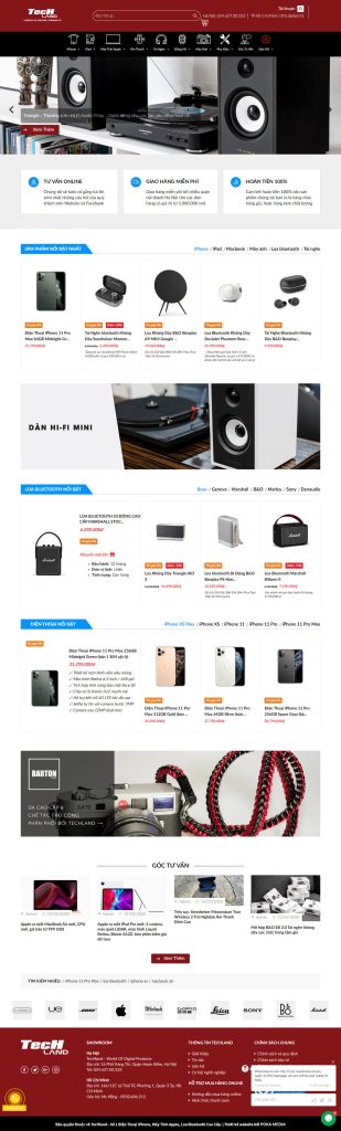 WEBSITE BÁN HÀNG TECHLAND HÀ NỘI 24