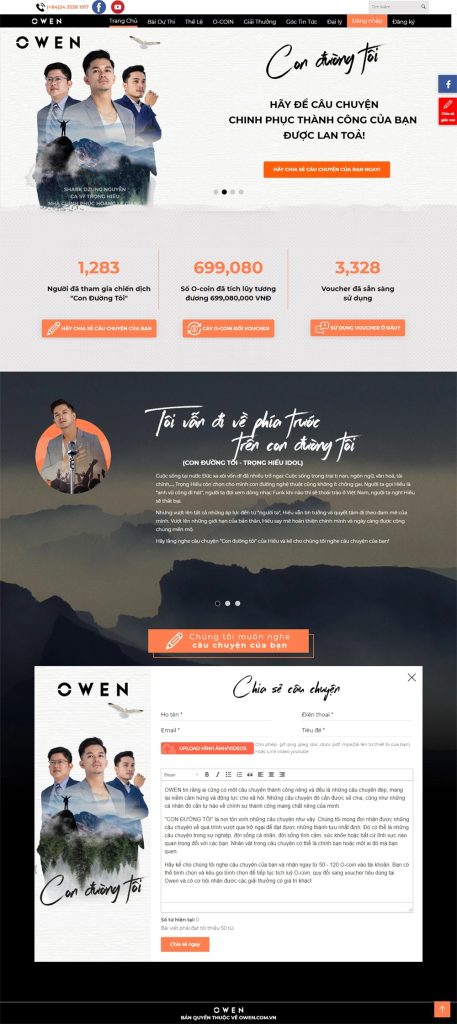 WEBSITE DOANH NGHIỆP CON ĐƯỜNG TÔI – OWEN 6